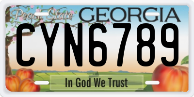 GA license plate CYN6789