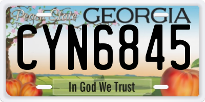 GA license plate CYN6845