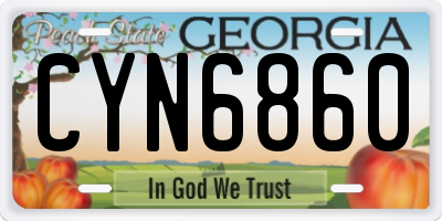 GA license plate CYN6860