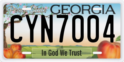 GA license plate CYN7004