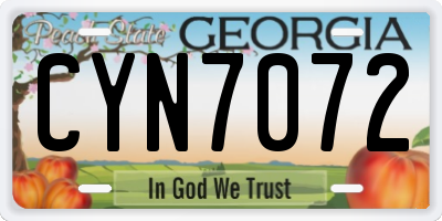 GA license plate CYN7072