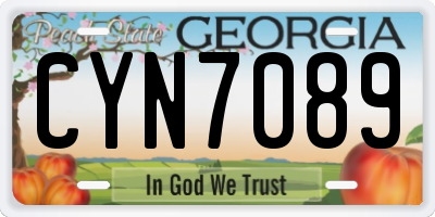 GA license plate CYN7089
