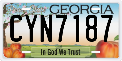 GA license plate CYN7187