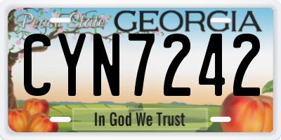 GA license plate CYN7242