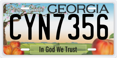 GA license plate CYN7356