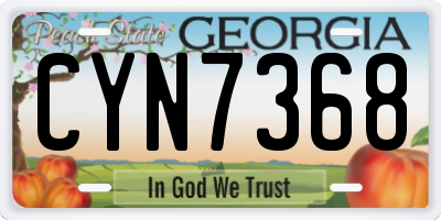 GA license plate CYN7368