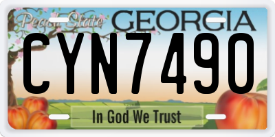 GA license plate CYN7490