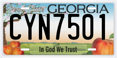 GA license plate CYN7501