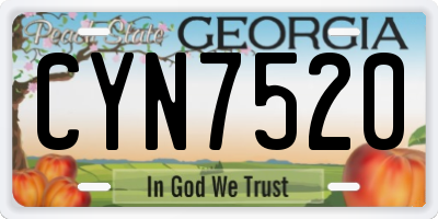 GA license plate CYN7520