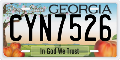 GA license plate CYN7526