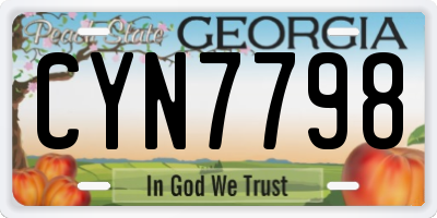 GA license plate CYN7798