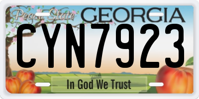 GA license plate CYN7923