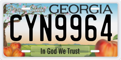 GA license plate CYN9964