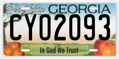 GA license plate CYO2093