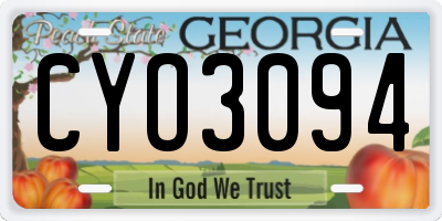 GA license plate CYO3094