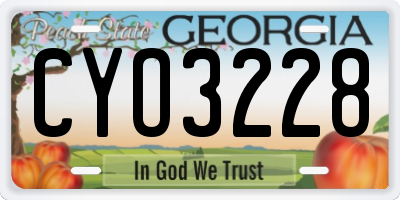 GA license plate CYO3228
