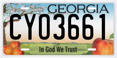 GA license plate CYO3661