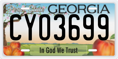 GA license plate CYO3699