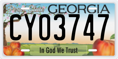 GA license plate CYO3747