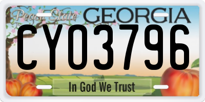 GA license plate CYO3796