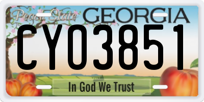 GA license plate CYO3851