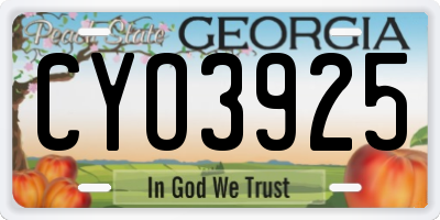GA license plate CYO3925