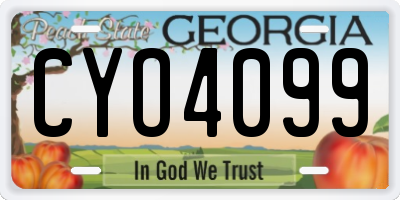 GA license plate CYO4099