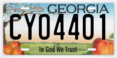 GA license plate CYO4401