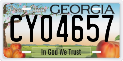 GA license plate CYO4657