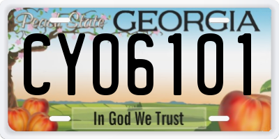 GA license plate CYO6101