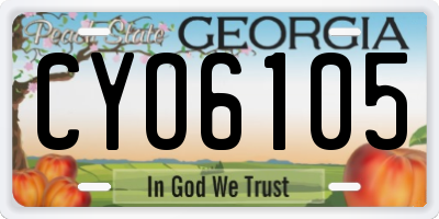 GA license plate CYO6105
