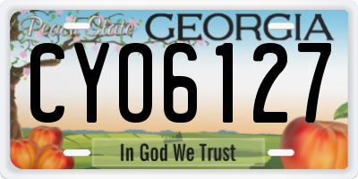 GA license plate CYO6127