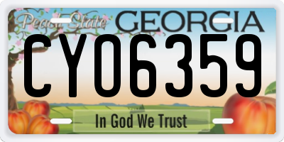 GA license plate CYO6359