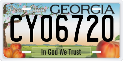 GA license plate CYO6720