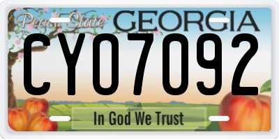 GA license plate CYO7092