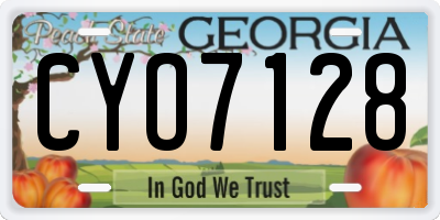 GA license plate CYO7128