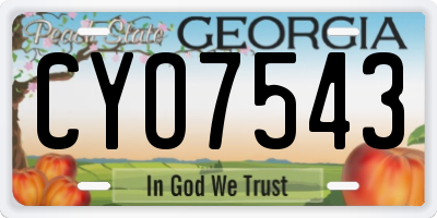 GA license plate CYO7543