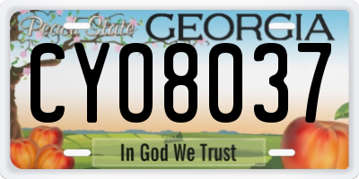GA license plate CYO8037