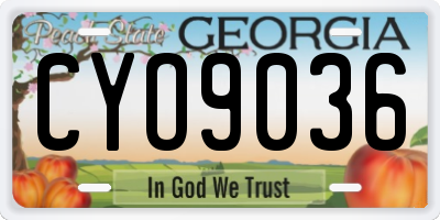 GA license plate CYO9036