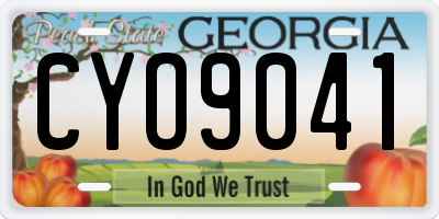 GA license plate CYO9041