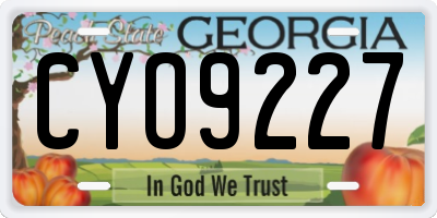 GA license plate CYO9227