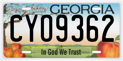 GA license plate CYO9362