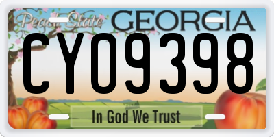 GA license plate CYO9398