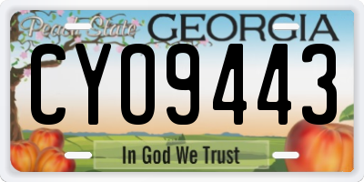 GA license plate CYO9443