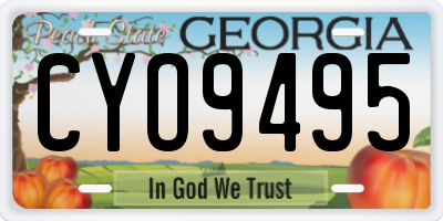 GA license plate CYO9495