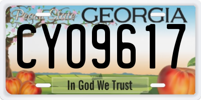 GA license plate CYO9617