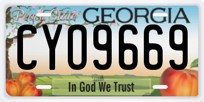 GA license plate CYO9669