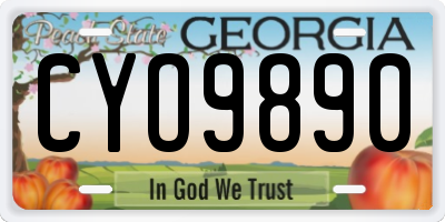GA license plate CYO9890