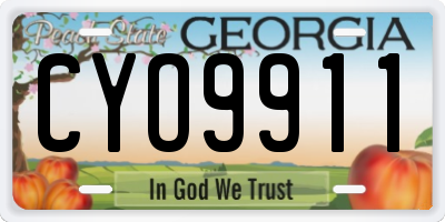 GA license plate CYO9911