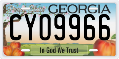 GA license plate CYO9966